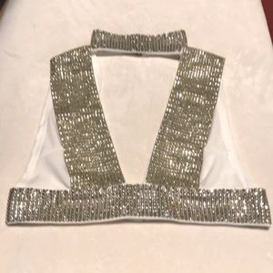 ULTRA SEXY CRYSTAL choker style crop top